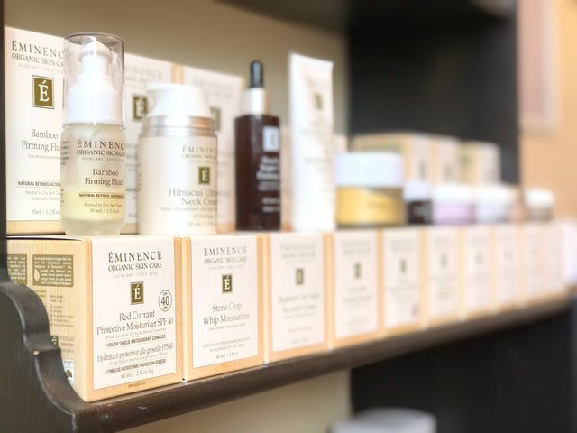 eminence organic skincare products range, bamboo firming fluid, moisturiser, face masque, cleanser, toner, exfoliator, including the new kombucha microbiome collection