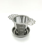 Stainless steel cup | mug tea infuser with drip tray, Ø 5.5 cm